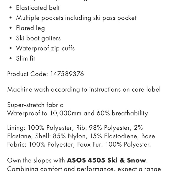 BNWT ASOS 4505 Ski & Snowsuit - EU 38/US 6 - Picture 3 of 4